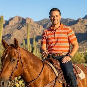 Lacoste Orange and White Striped Polo Shirt